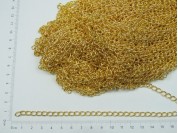 Cadena dorada simple eslabon redondo 1 mm x 50 mts