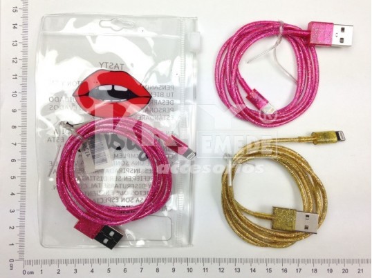 Cable USB iPhone 5-6 glitter (Lightning)